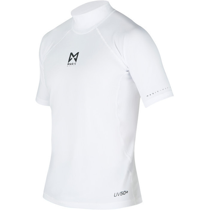 2023 Magic Marine Mens Cube Short Sleeve Rash Vest MMMCSSRV - White